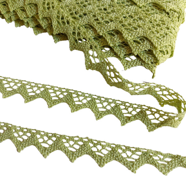 Green Apple Bobbin Lace Border - Width 15 mm